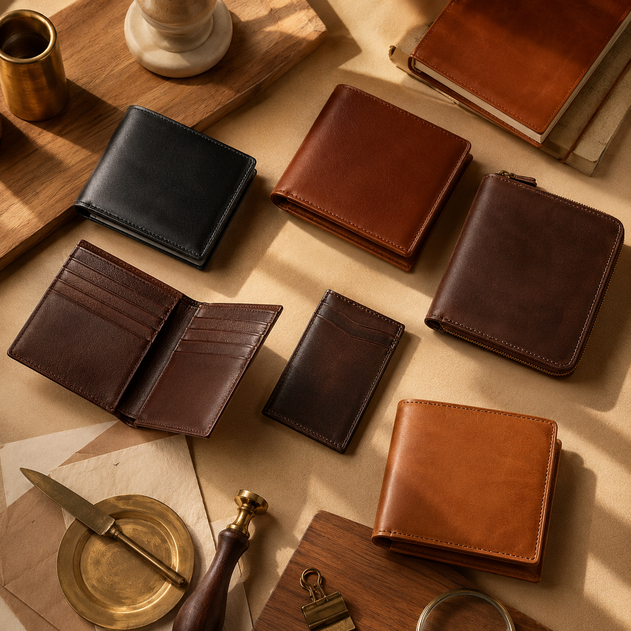 Genuine handmade leather wallets for men