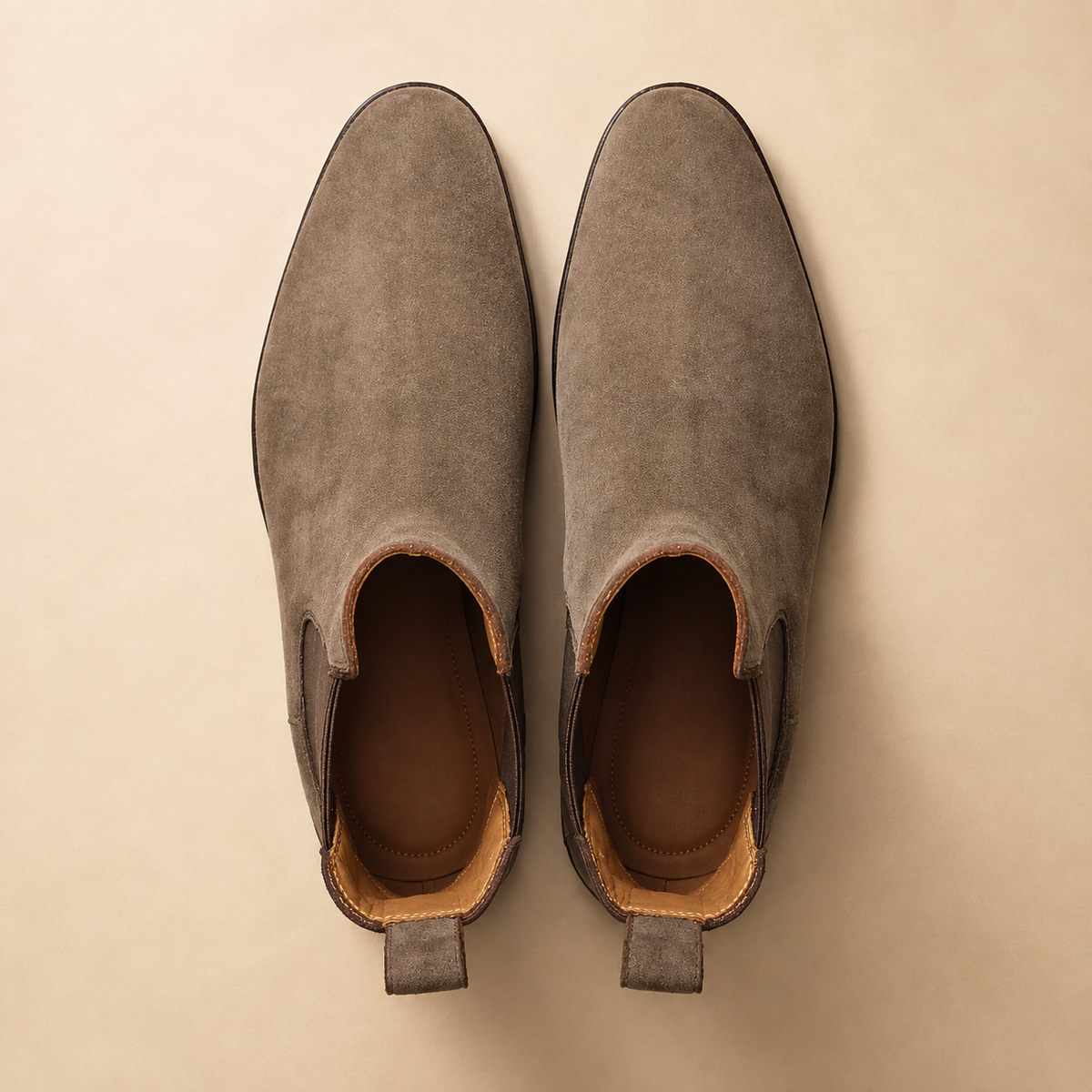 Bochum Men's Olive Suede Chelsea Boots