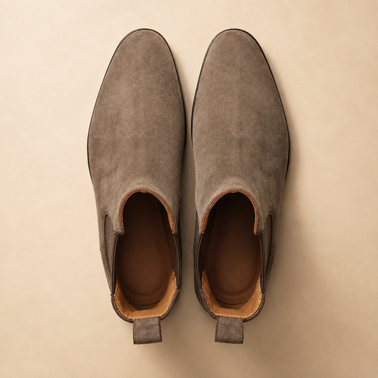 Bochum Men's Olive Suede Chelsea Boots