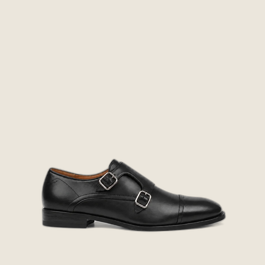 Sanford - Men's Black Calf Leather Double Monkstrap