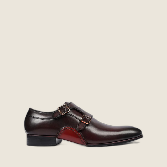 Steaphan - Men's Oxblood Patina Calf Leather Double Monkstrap